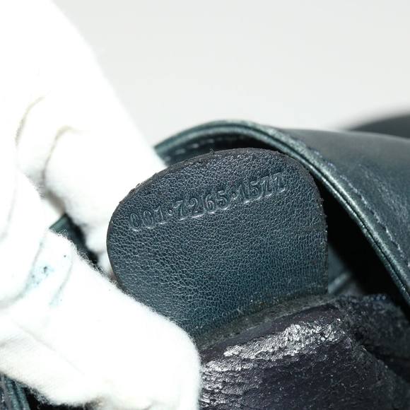 GUCCI Bamboo Hand Bag Leather 2way Navy 001.7265.1577 Auth yk6678B - Picture 11 of 16